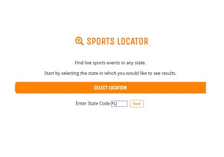 Sports Locator welcome